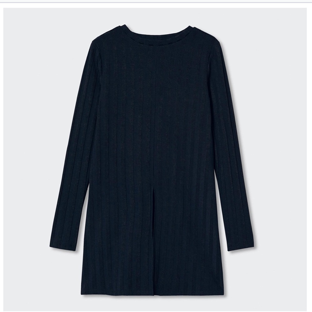 MANGO Dark Navy Long-Sleeved TopWith Cut-Out (M)